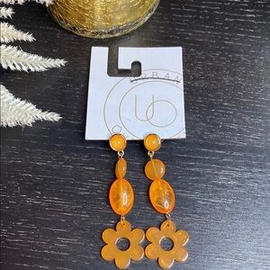 Urban Outfitters Orange Flower Earrings